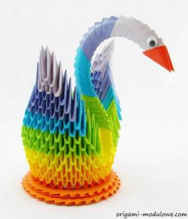 оригами лебедь птица